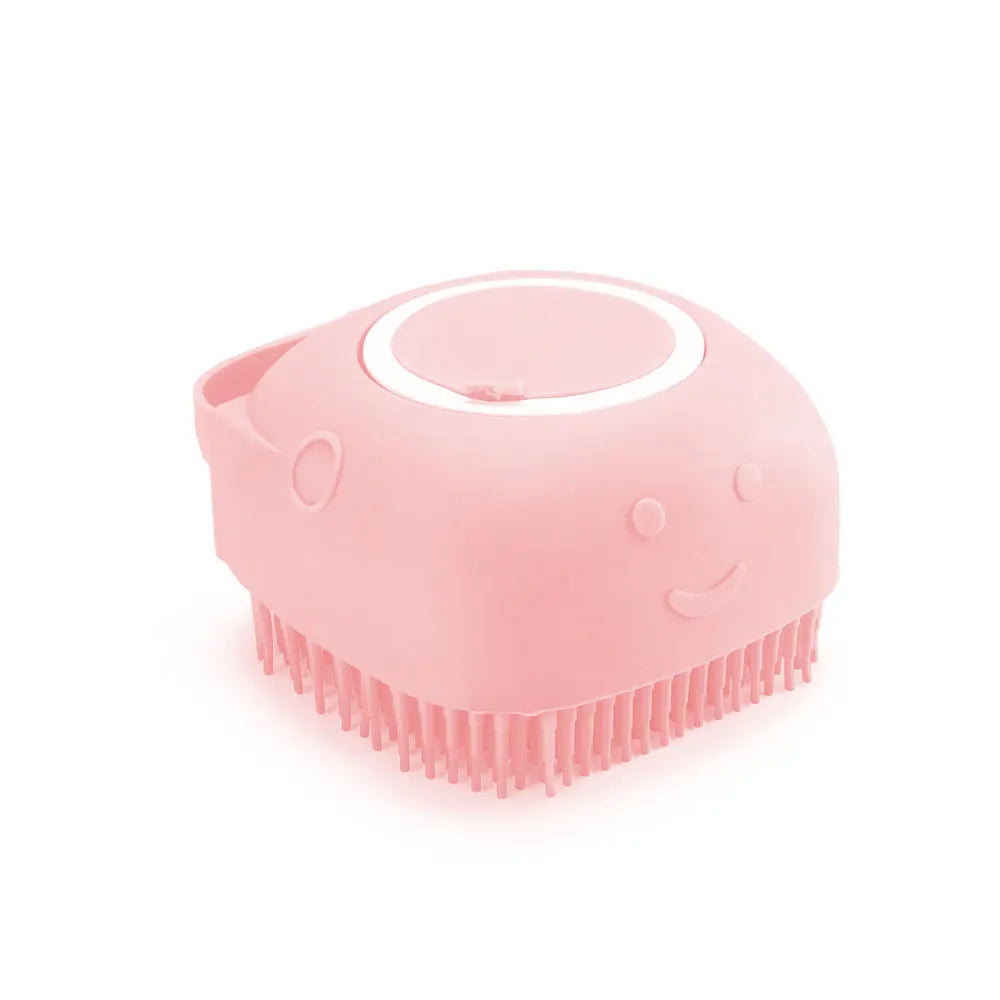 2 in 1 Pet Bath Brush Soft Silicone Pet Massage Shampoo Dispenser