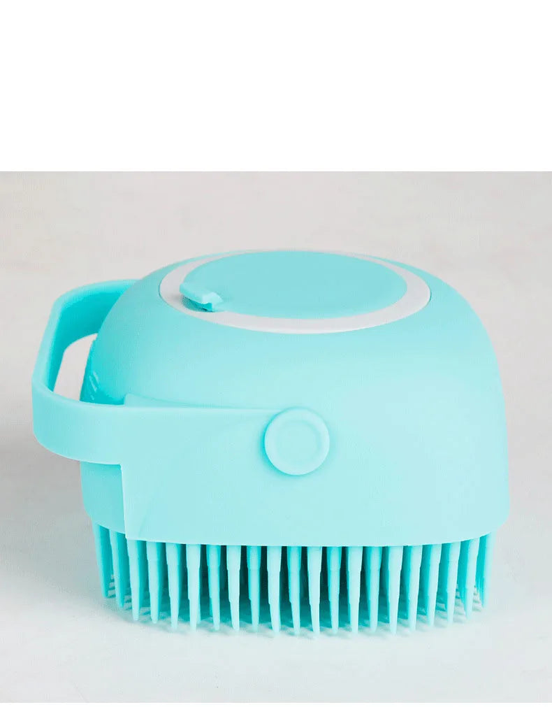 2 in 1 Pet Bath Brush Soft Silicone Pet Massage Shampoo Dispenser